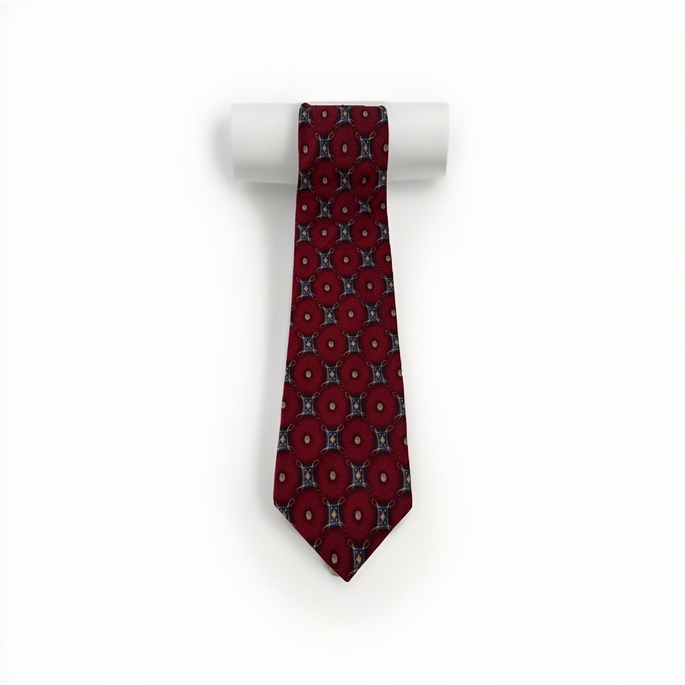 Bellasario Men's Neck Tie Geometric Shapes 100% Silk Multicolor 4"x 57"‎